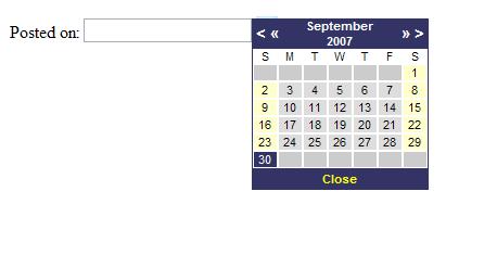Calendar Css