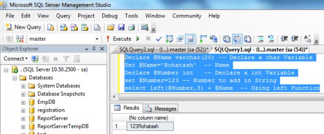 How To Concat Two String In Sql Server 2005