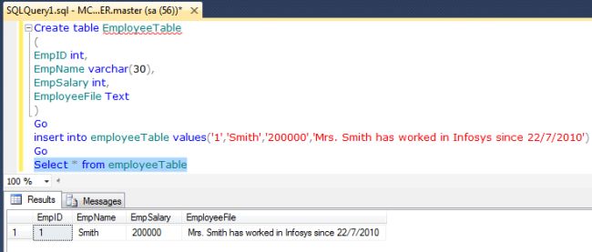 CREATE TABLE AS