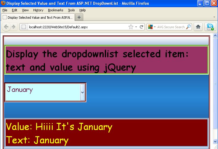 jquery drop down list selected value changed