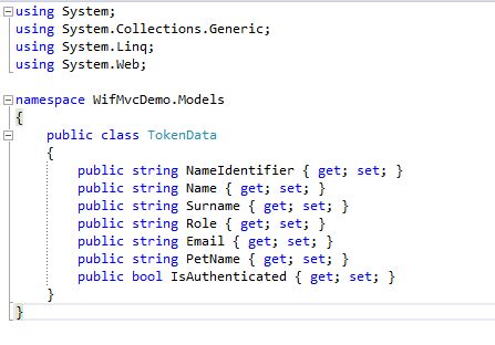 Token Data Class