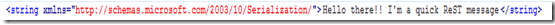 HTML source of ReST service