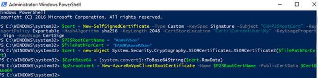 Generate And Upload P2S Root Certificate