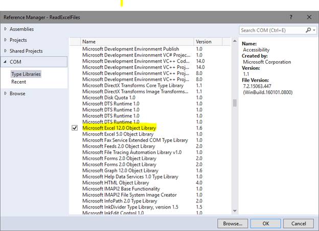 read excel file in c sharp