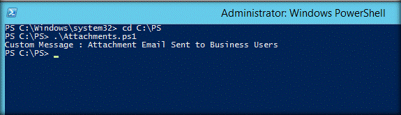 Gambar yang menunjukkan penggunaan Gmail SMTP Server di PowerShell