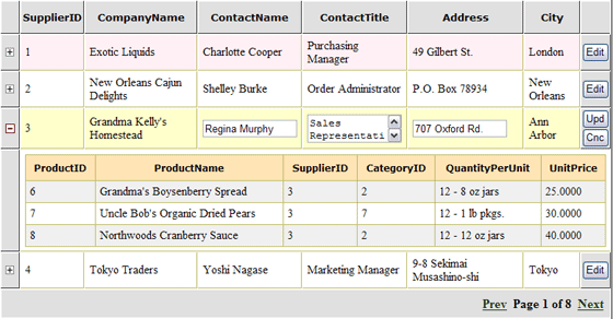 AJAX DataGrid: An ASP.NET User Control