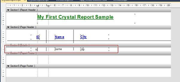 Crystal Report Page Details