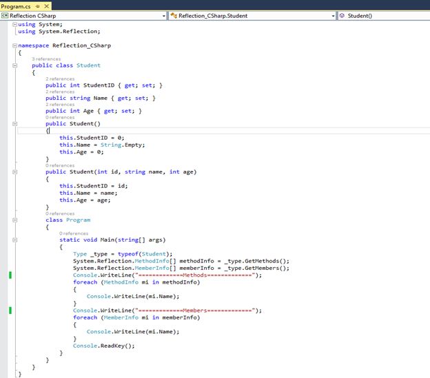 What is reflection in c 