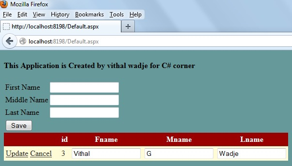 Insert, Update, Delete In GridView Using ASP.Net C#
