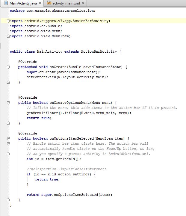 Creating your first Project in Android Studio 1.0