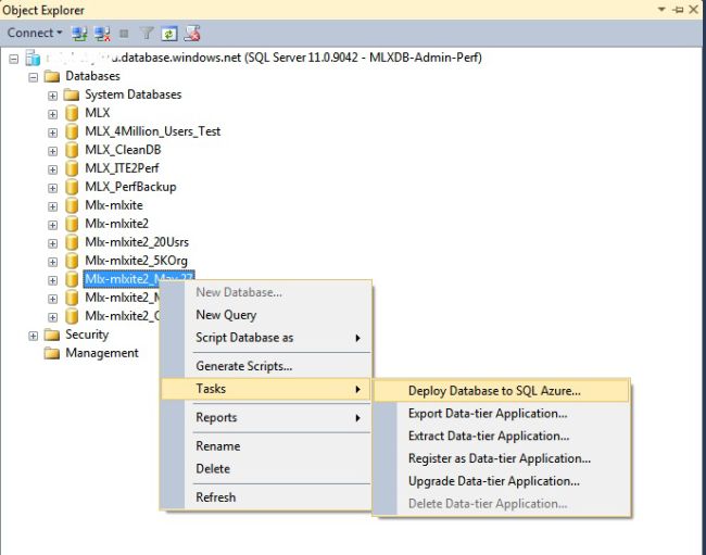 Deploy Database to SQL Azure