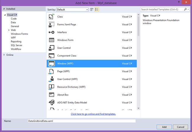Data Binding in WPF DataGrid Control Using SQL Server Database Via LINQ