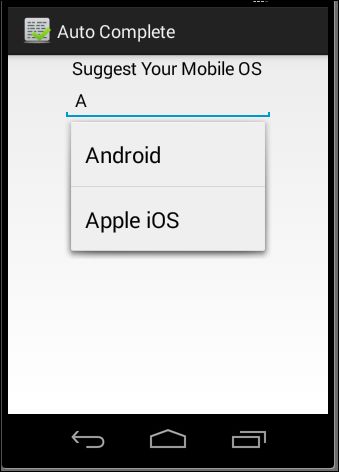 Day 8: AutoComplete Text View in Android