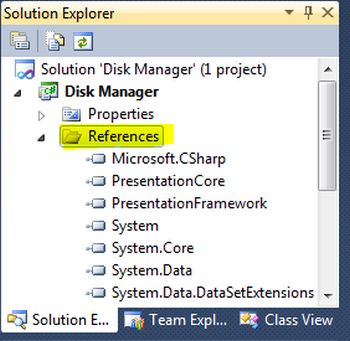 Solution explorer