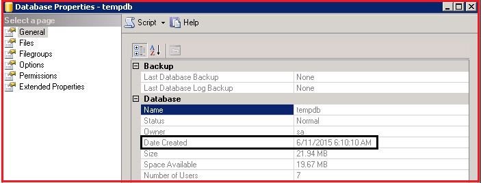 SQL Server Database Properties