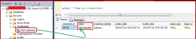 Querying sys credentials view