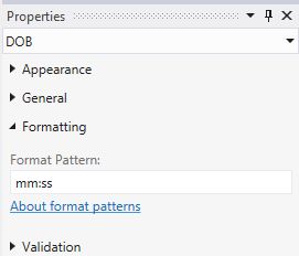 Format Pattern mm ss time separator