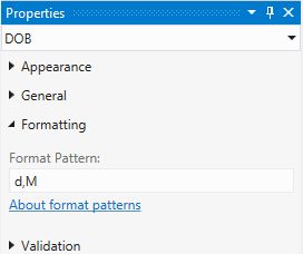 date month format pattern property