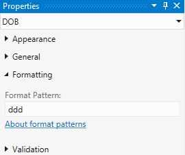 ddd Format Pattern Properties