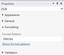 Date Separator Property Window
