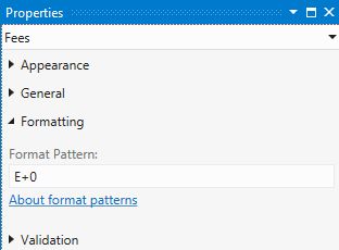 E+0 format pattern property window