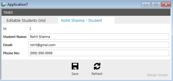 particular user record will be available