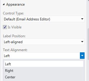 properties for setting Text