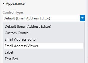 properties window control type