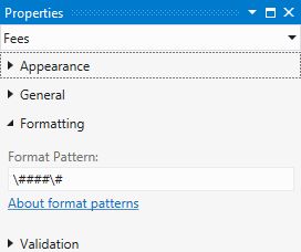 Format pattern Properties