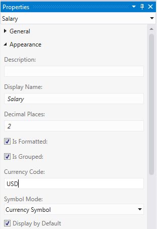properties with Currency Symbol