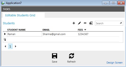 Output using Editable Screen