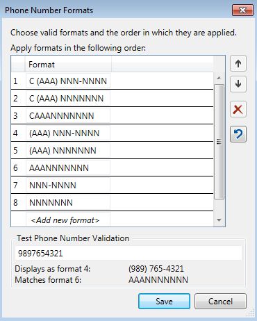 ten digit Phone No format