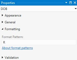 R Format Pattern Property