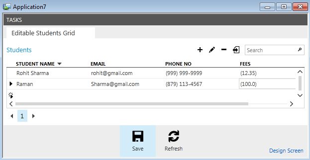 output for negative fees value