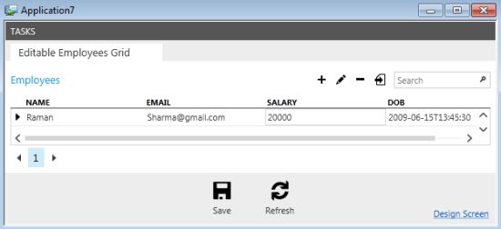 output of Sortable date time