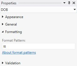 tt format pattern property
