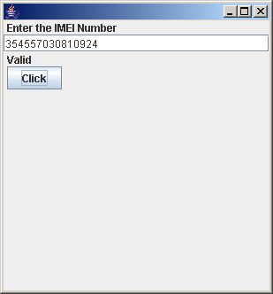 IMEI Validator Using Java Swing