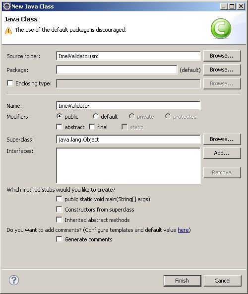 IMEI Validator Using Java Swing