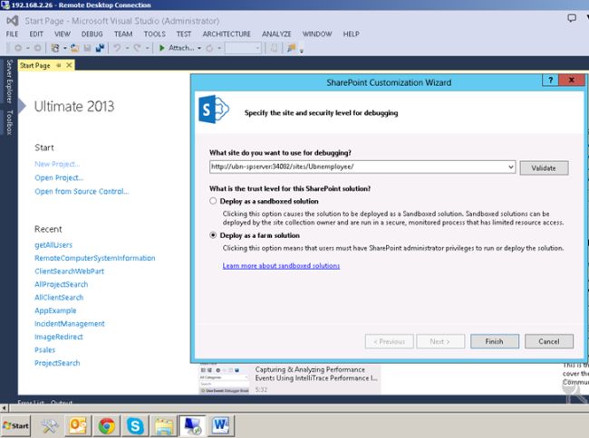 Deploy on farm solution