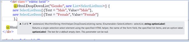 DropdownList 