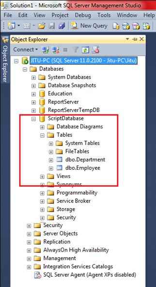Generate Database Script In SQL Server 2012