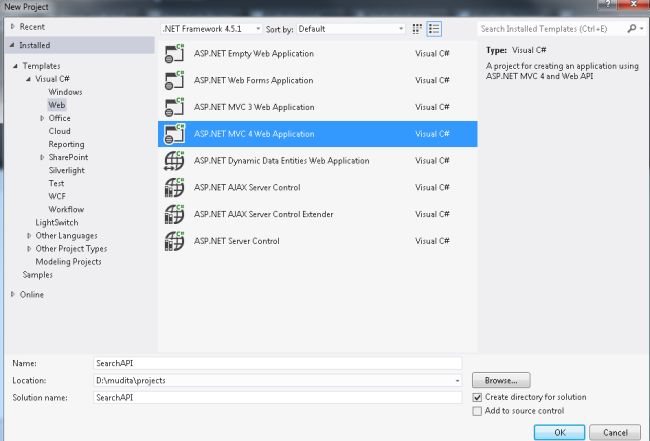 Select Asp.Net MVC4 Application