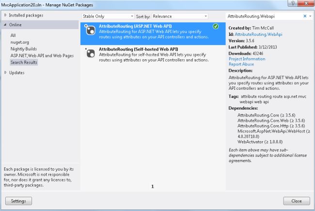 Attribute Routing Package