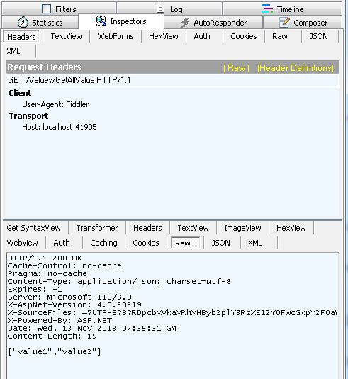 GetAll value in fiddler