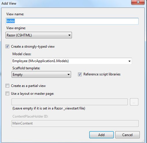 Add Strong typed View