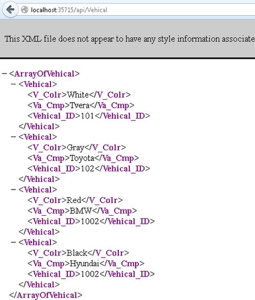 Get All Vehical Name