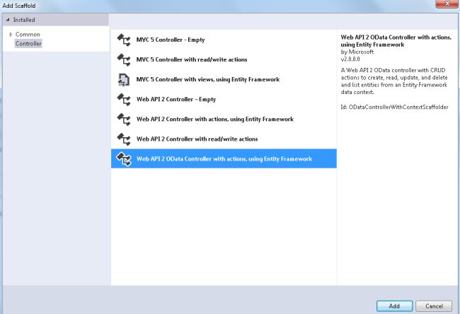 Select OData COntroller
