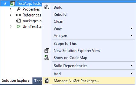Select Nuget Package Manager