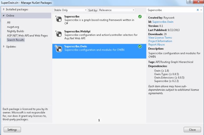 Install Superscribe.Owin Package