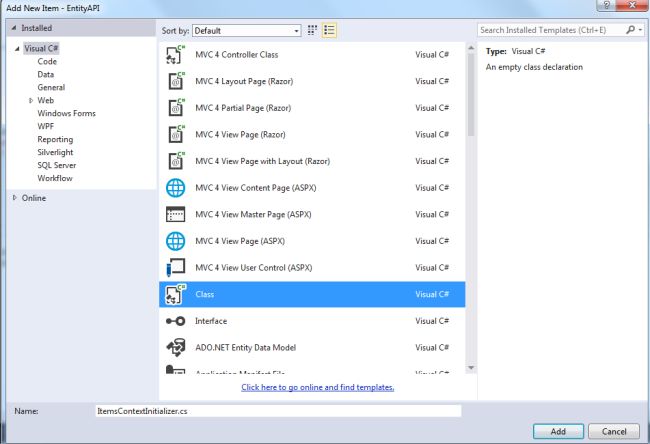 Create Databse Initializer Class